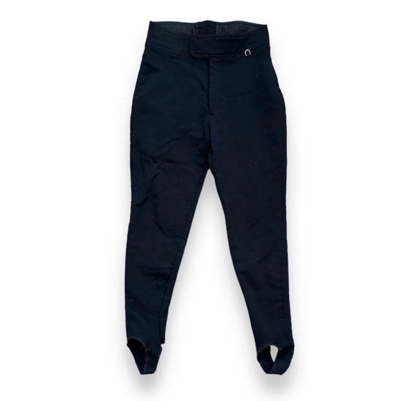 Vintage Schoeller Textil Swing West Black Stirrup Ski Snow Pants Women's Size 10 - Picture 1 of 15